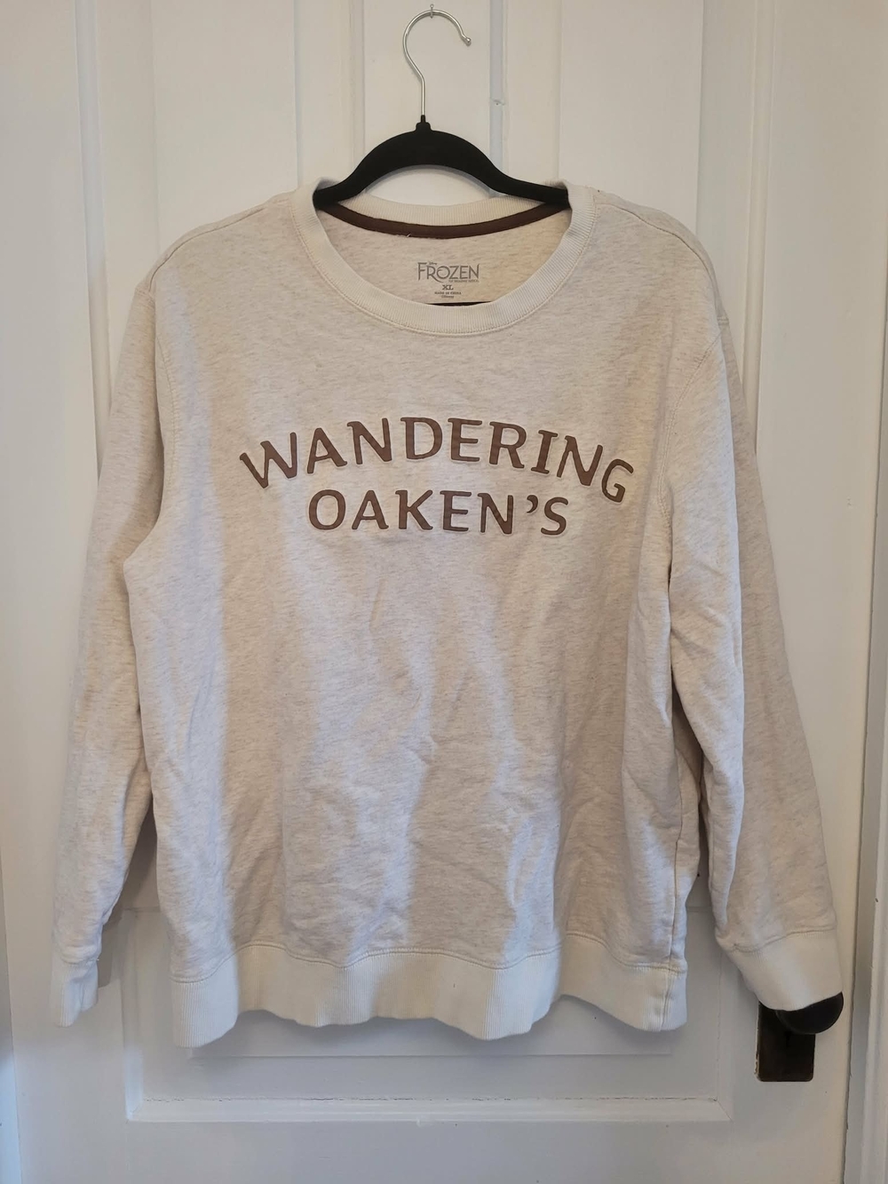 Disney Frozen Cream Sweatshirt with Brown Lettering